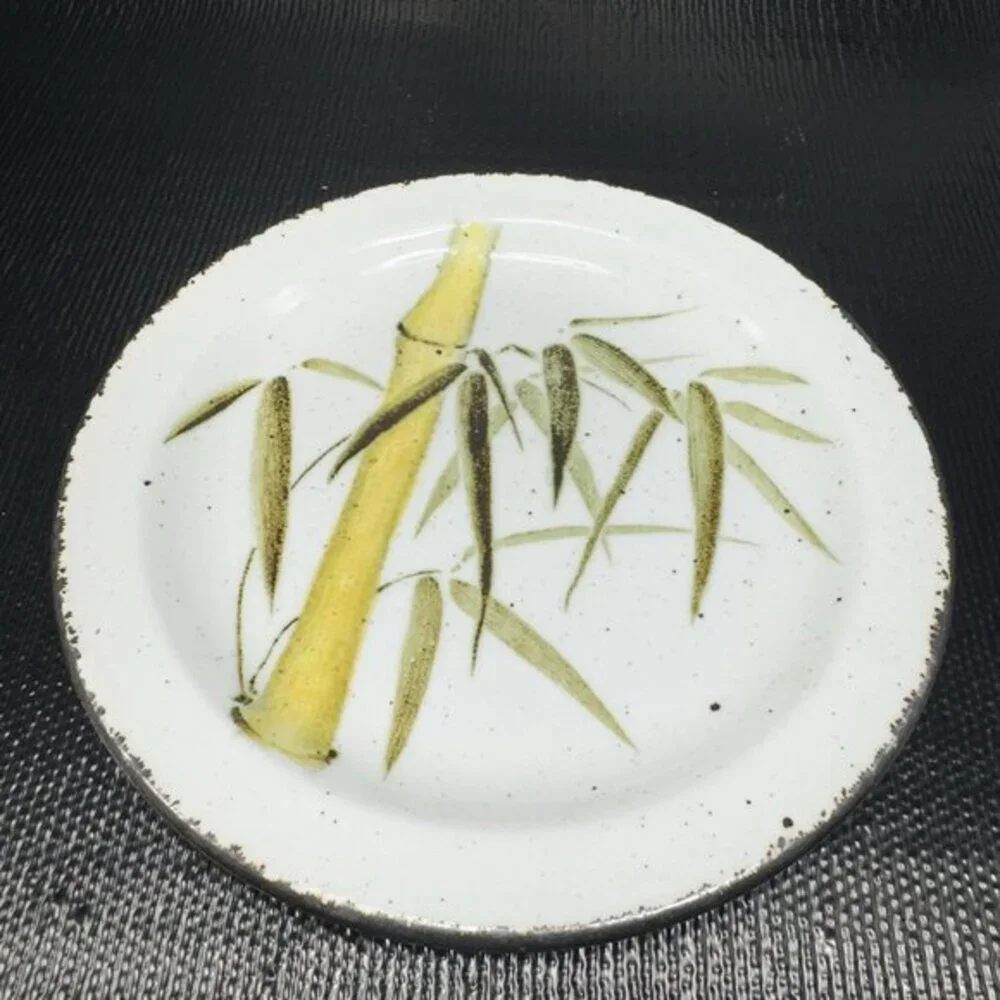 Midwinter Stonehenge Rangoon Dish Plate Set 2 Bamboo 7inch‎ Plates Dishes VTG